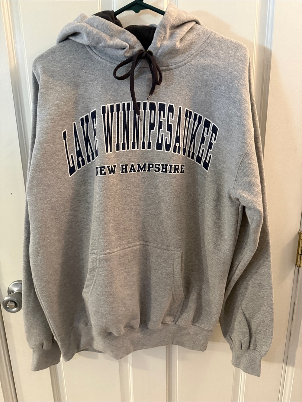 Lake Winnipesaukee New Hampshire Gray Hooded Sweatshirt